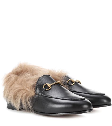 Gucci fur loafers women's